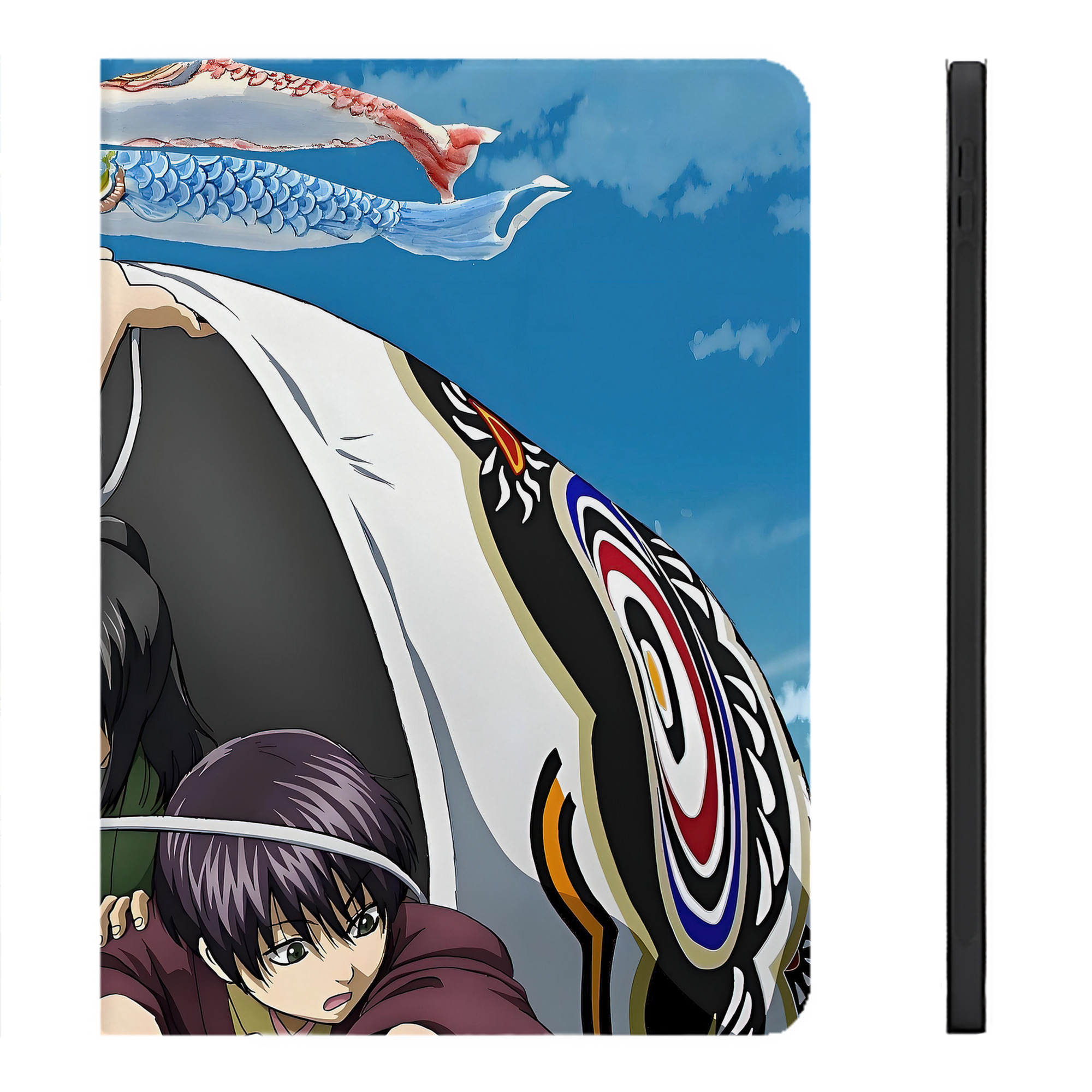 （画像用） ぎんたま 坂田銀時（さかたぎんとき） 神楽 志村新八（しむら しんぱち） GINTAMA Sakata Gintoki Kagura Shimura Shinpachi IPadケース ペンホルダー付き ブックスタイルデザイン